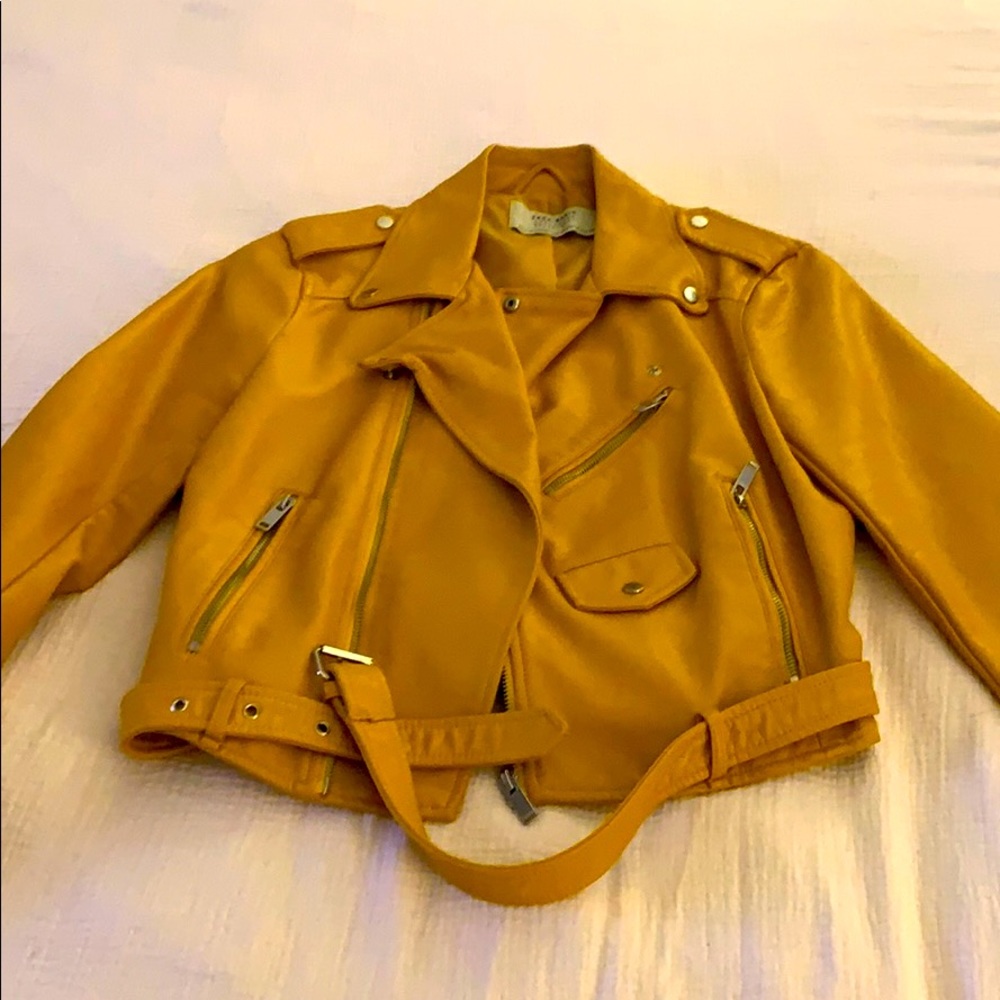 Zara Yellow Leather Jacket